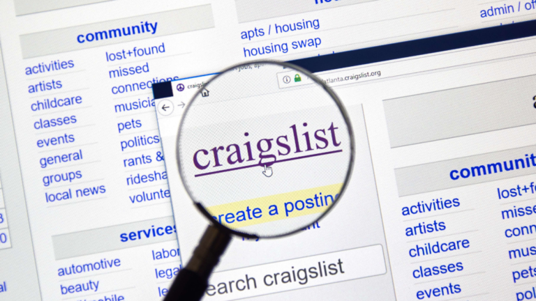 Craigslist page under magnifying glass