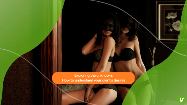 two women in black underwear and masks posing in shadows in luxury room