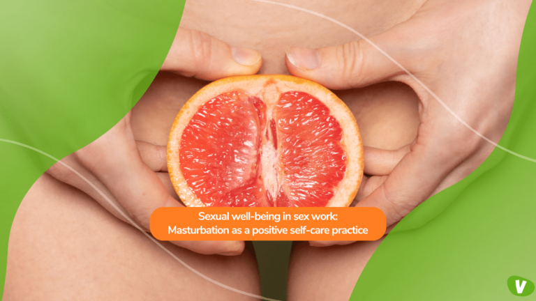 woman holding a grapefruit concept of masturbation