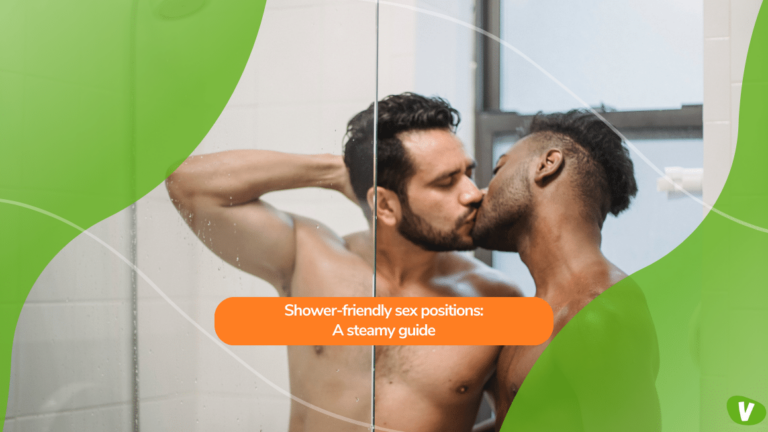 two men kissing in the shower