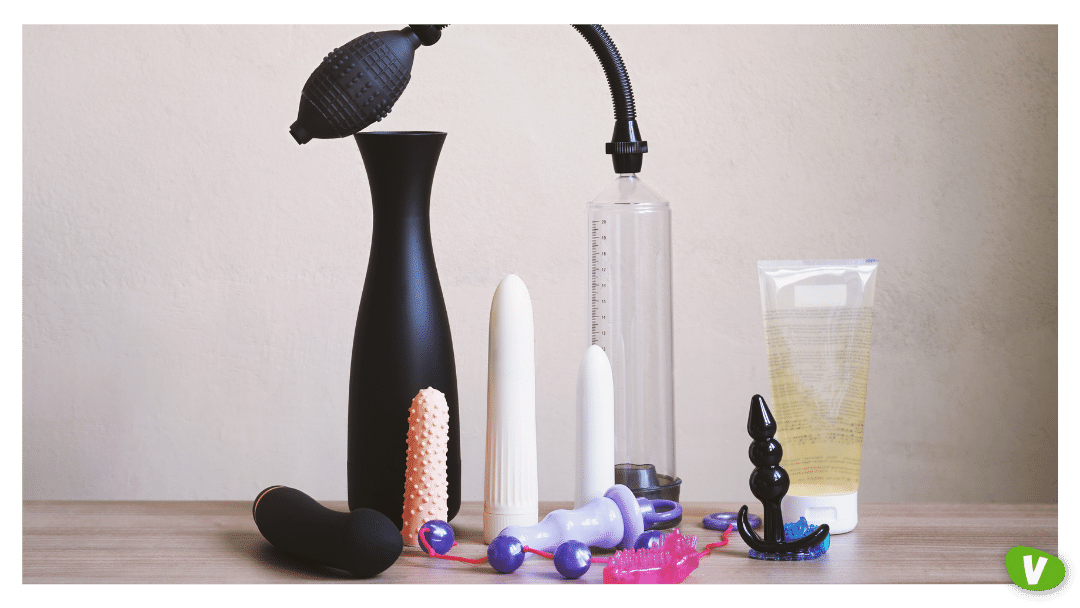 An array of tasteful BDSM toys designed for shower use