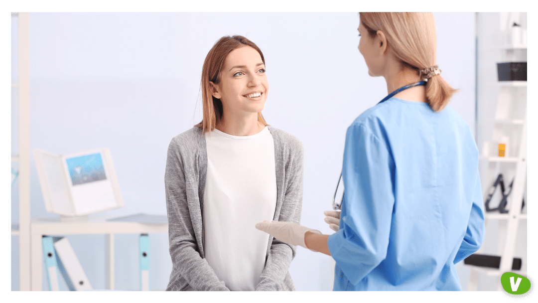 young woman at a doctor's office