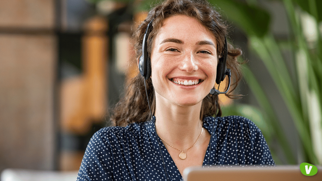 customer service representative smiling