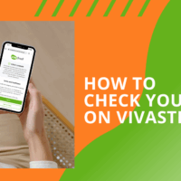 A woman sits comfortably on a sofa holding a smartphone that displays the Vivastreet age verification page, with the screen showing “Adult content” and a green “I agree” button. The background features orange and green brand colours with the headline “How to Check Your Age on Vivastreet”.